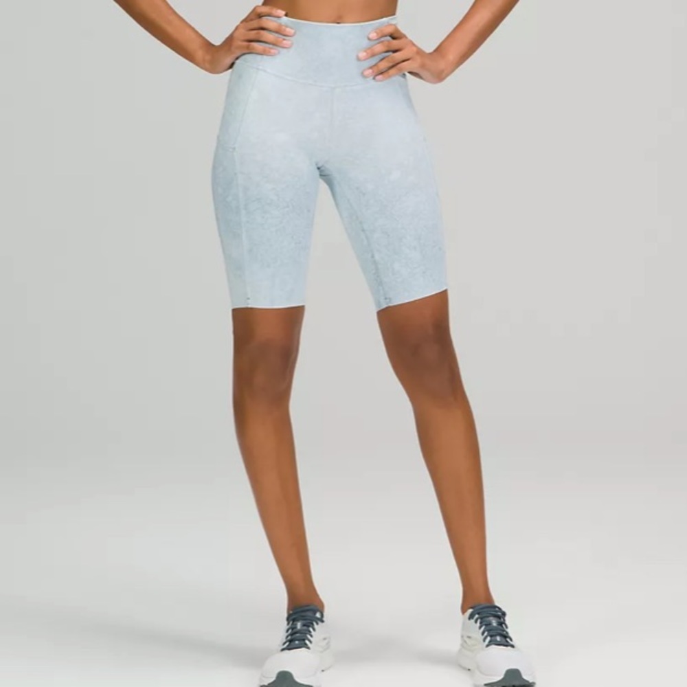 lululemon athletica Light Blue Marble Athletic Bike Shorts